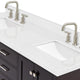 Ariel Cambridge 66" Double Rectangle Sinks Vanity, Carrara Quartz