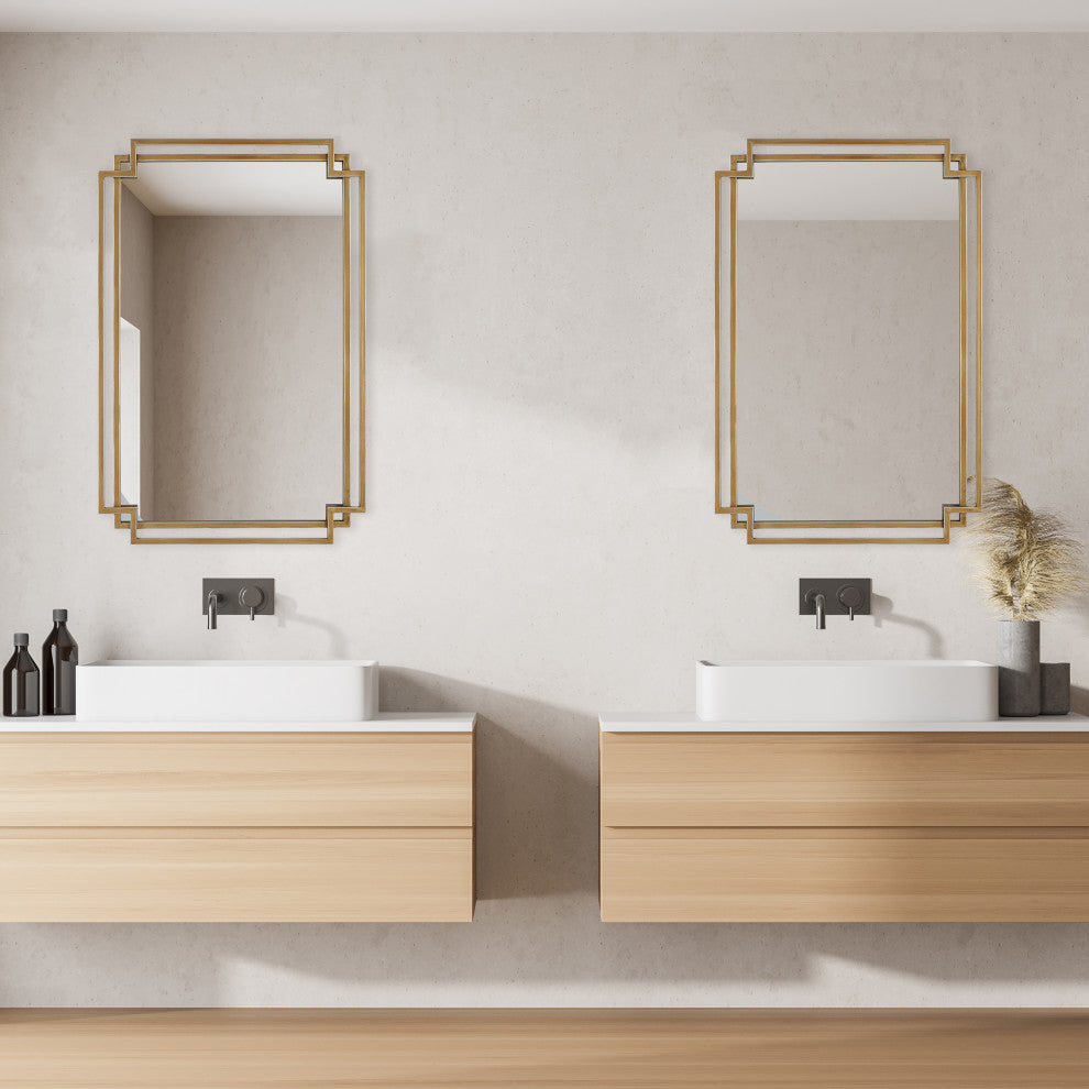 Traditional 22" x 34" Iron Gold Mirror