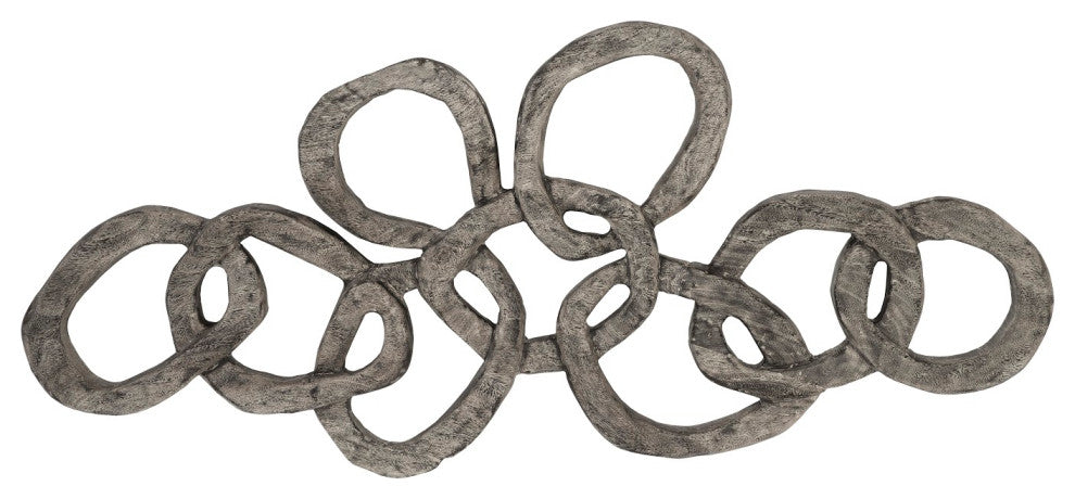 Chain Wall Art, Chamcha Wood, Gray Stone
