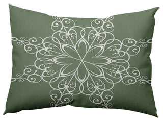 Snowflake Decorative Throw Pillow, Sage Green, 14"x20"