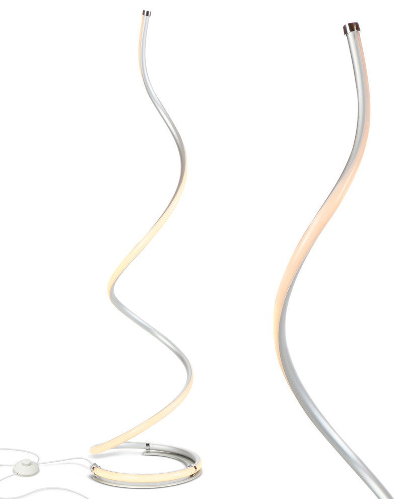 Brightech Allure Floor Lamp for Offices, Dimmable, Silver