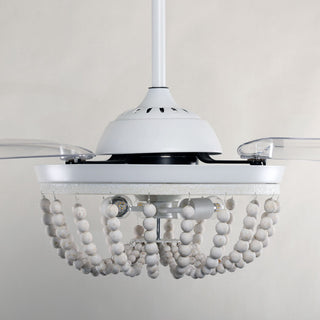 42-in Modern White Ceiling Fan with Retractable Blades