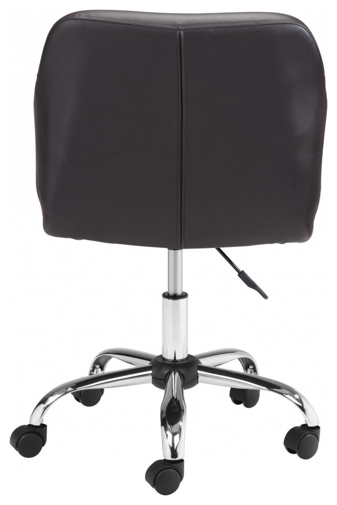 Espresso Mid Century Mod Faux Leather Office Chair