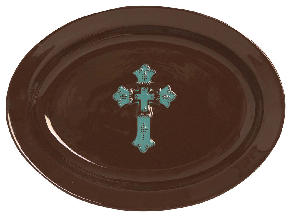 Cross Serving Platter Turquoise