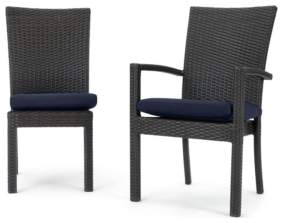 Deco 9 Piece Aluminum Outdoor Patio Dining Set, Blue