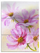 "Blooming Pink Cosmos Flowers" Metal Wall Art, 3 Panels, 28"x36"