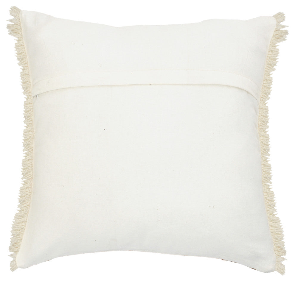 Charcoal Gray Solid Fringed Throw Pillow, 20" X 20"