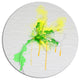 Beautiful Yellow Green Flower Sketch, Floral Round Metal Wall Art, 11"