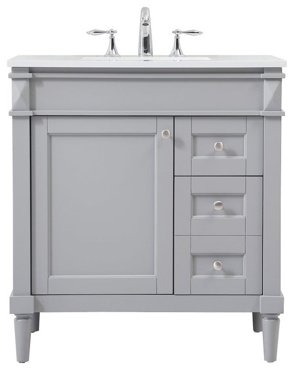 Home Living 21" Transitional Grey-Light Bathroom Vanity