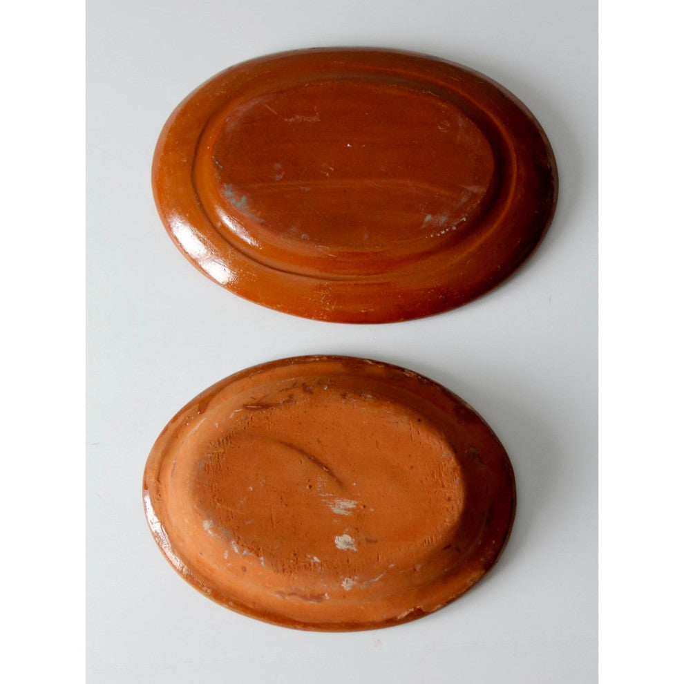 Consigned, Vintage Mexican Pottery Serving Dishes Pair