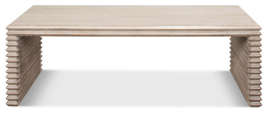 Stacked Cocktail Coffee Table Stone Gray