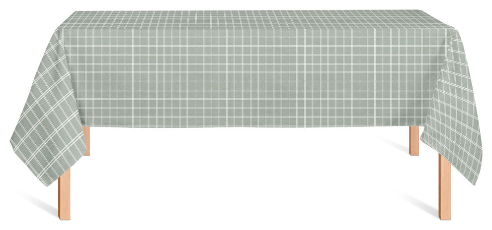 Line Grid Green 58x102 Tablecloth