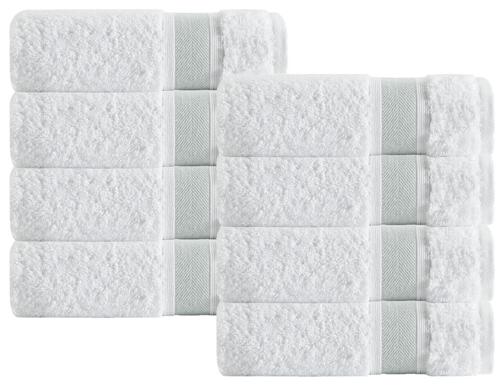 Enchante Home Unique Wash Cloths, Set Of 8, Green
