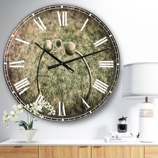 Fungus On Leather Surface Landscape Round Metal Wall Clock, 23x23