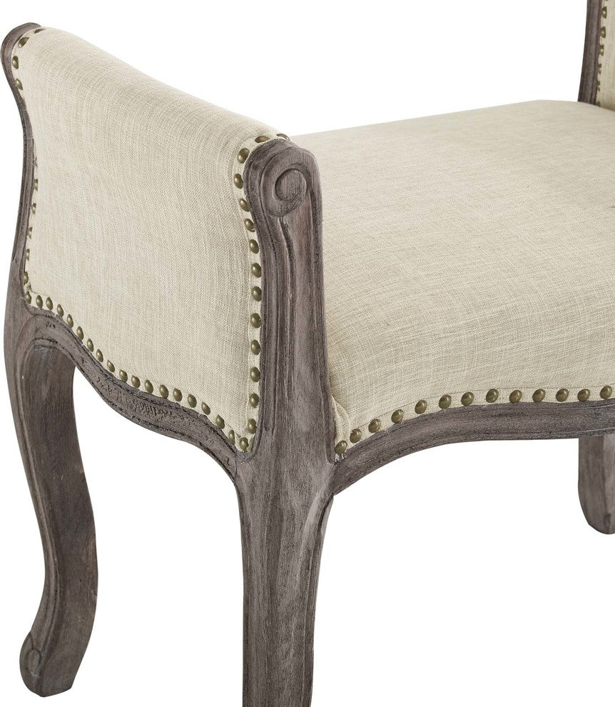 Avail Vintage French Upholstered Fabric Bench