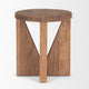 Tahlia Round Natural Brown Wood With Angled Legs Stool