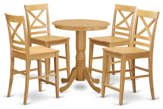 5 Pc Counter Height Pub Set - Dining Table And 4 Kitchen Bar Stool