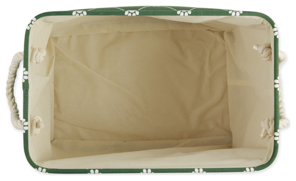 Polyester Pet Bin Trellis Paw Hunter Green Rectangle Large 17.5x12x15
