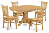 5-Piece Dining Room Set For 4-Dinette Table With Leaf And 4 Dinette Chairs.