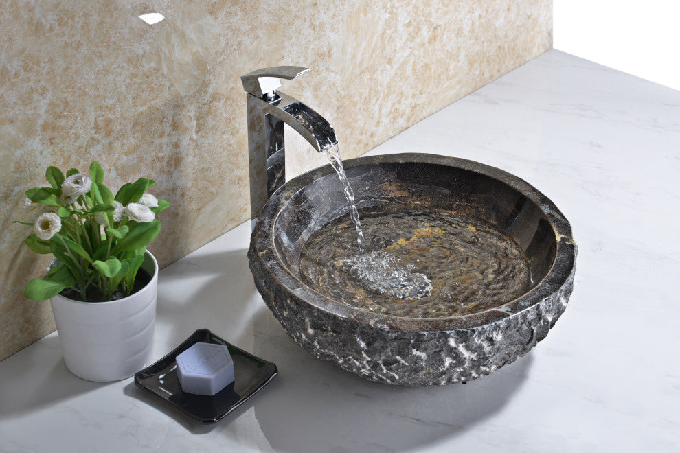 ANZZI Dusk Vessel Sink, Blue Stone