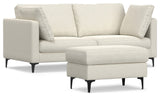 Ava 76-inch Sofa and Ottoman Set in Tightly Woven Performance Fabric