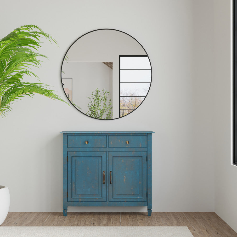 Connaught Entryway Storage Cabinet, Distressed Coastal Blue
