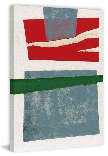 "Torn Red" Painting Print on Wrapped Canvas, 30"x45"