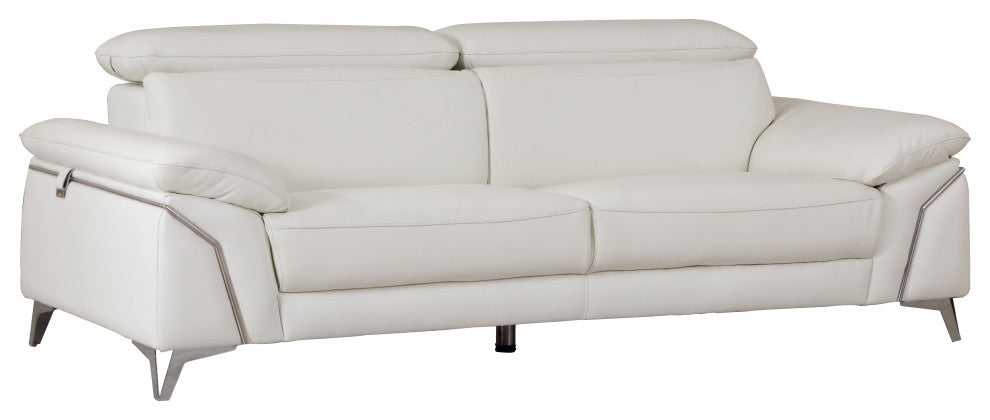 Lazio Contemporary Genuine Italian Leather Sofa White
