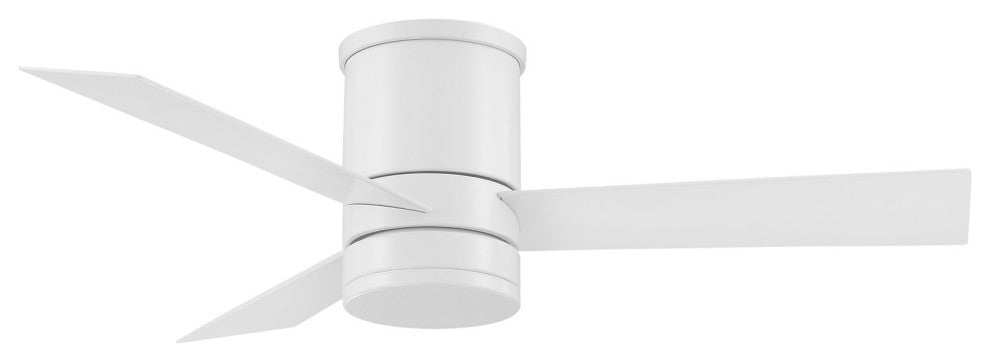 San Francisco 3-Blade Smart Flush Mount Ceiling Fan 44" Matte White, Light Kit