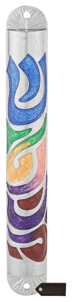 Matashi Hand Painted Enamel 6'' Mezuzah