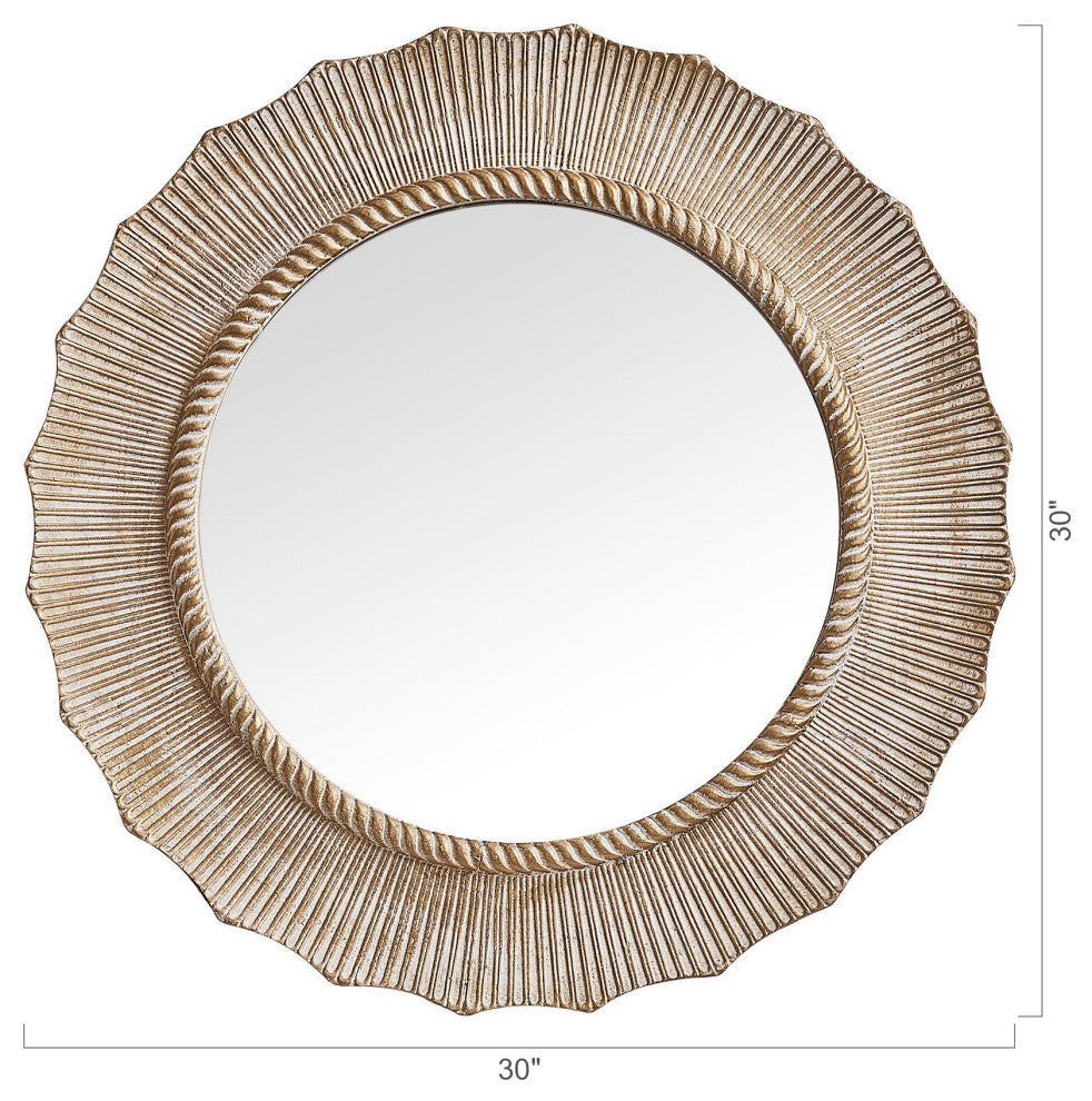 30 in. W x 30 in. H Round Farmhouse Framed Wall Bathroom Vanity Mirror