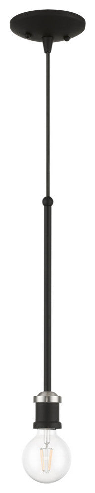 Lansdale 1 Light Black With Brushed Nickel Accents Single Pendant