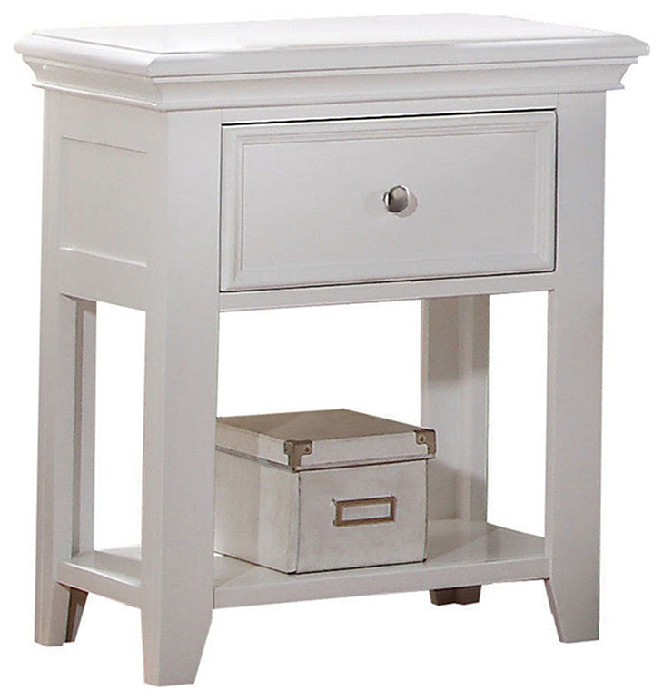 Lacey Nightstand With 1 Drawer, White