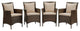 Conduit Outdoor Patio Wicker Rattan Dining Armchair Set of 4 - Brown Beige