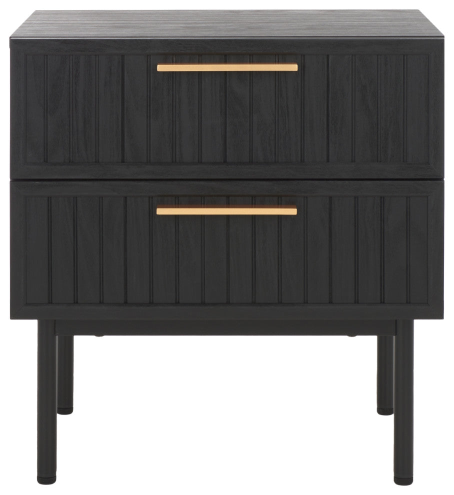 Safavieh Axelle 2 Drawer Nightstand, Black