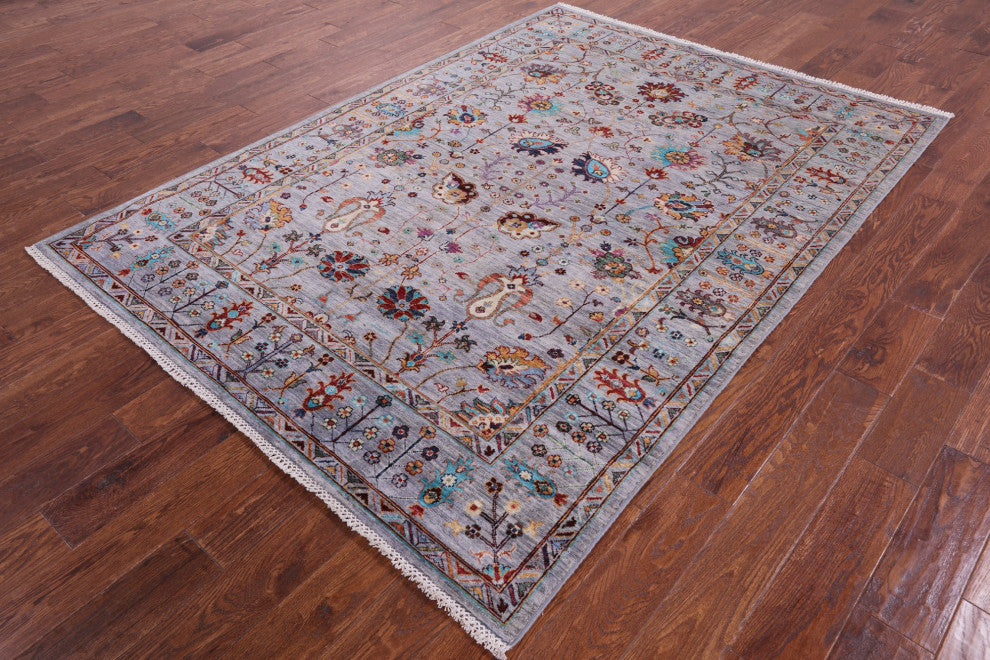 5' 8" X 7' 10" Persian Tabriz Handmade Wool Rug Q11275