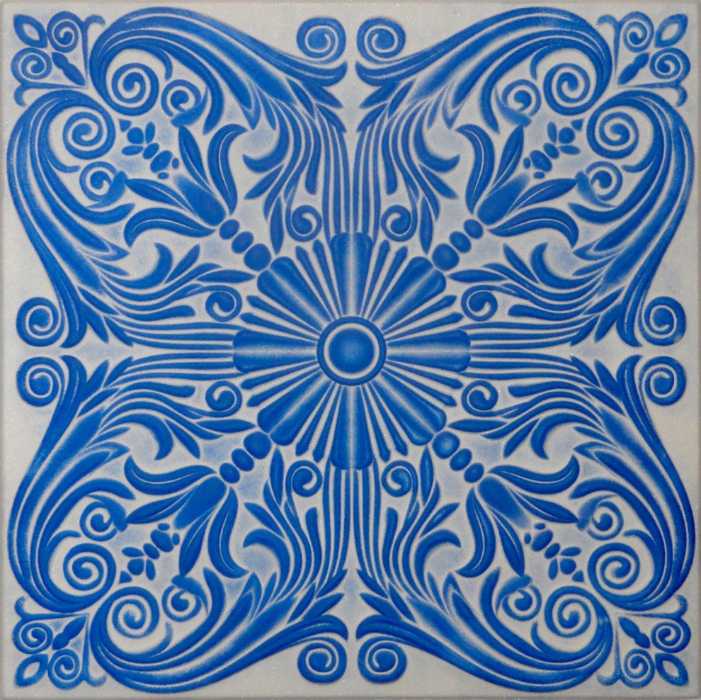 20"x20" R39 Styrofoam Ceiling Tile, White Blue