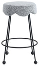 Fleur Boucle Fabric Upholstered Counter Stool, Grey