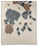 Rust and Cream Floral 50x60 Coral Fleece Blanket