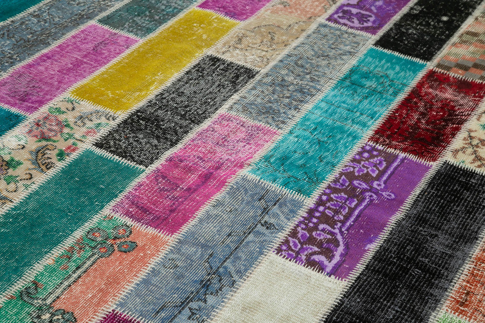 Rug N Carpet - Hand-Knotted Oriental 6' 6" x 9' 9" Vintage Patchwork Area Rug
