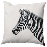 Zebra Outdoor Pillow, Ivory, 18"x18"