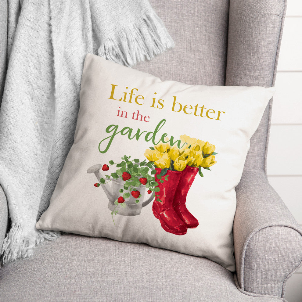 Life Better, Garden 3 18x18 Spun Poly Pillow