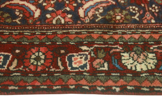 Fine Vintage Distressed Martha Navy/Red Runner, 3'6 x 9'6