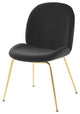 Side Dining Chair, Velvet, Metal, Black, Modern, Bistro Restaurant Hospitality