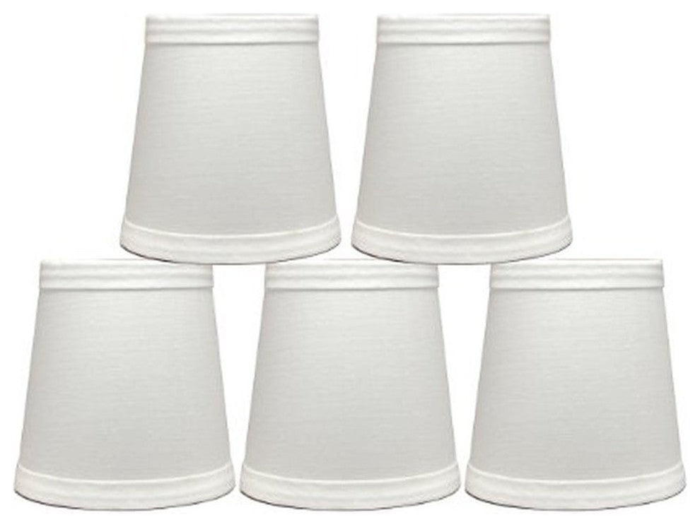 Cotton Chandelier Lamp Shades, 3x4x4", Off White, Set of 5