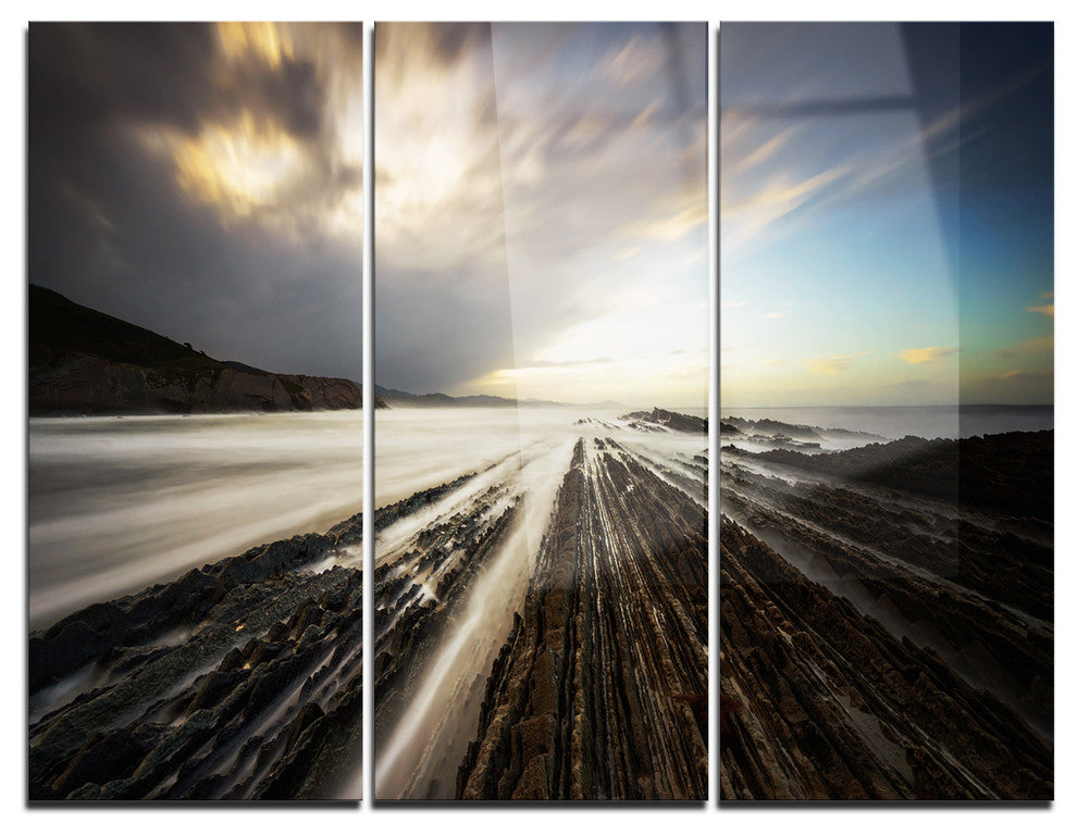 "Surreal Atlantic Ocean Coast" Photo Metal Wall Art, 3 Panels, 36"x28"