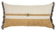 Camel Tone Leather Block Lumbar Pillow