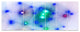 Blue Fractal Lights in Fog, Abstract Wall Art Canvas, 83"x32", 7 Panels