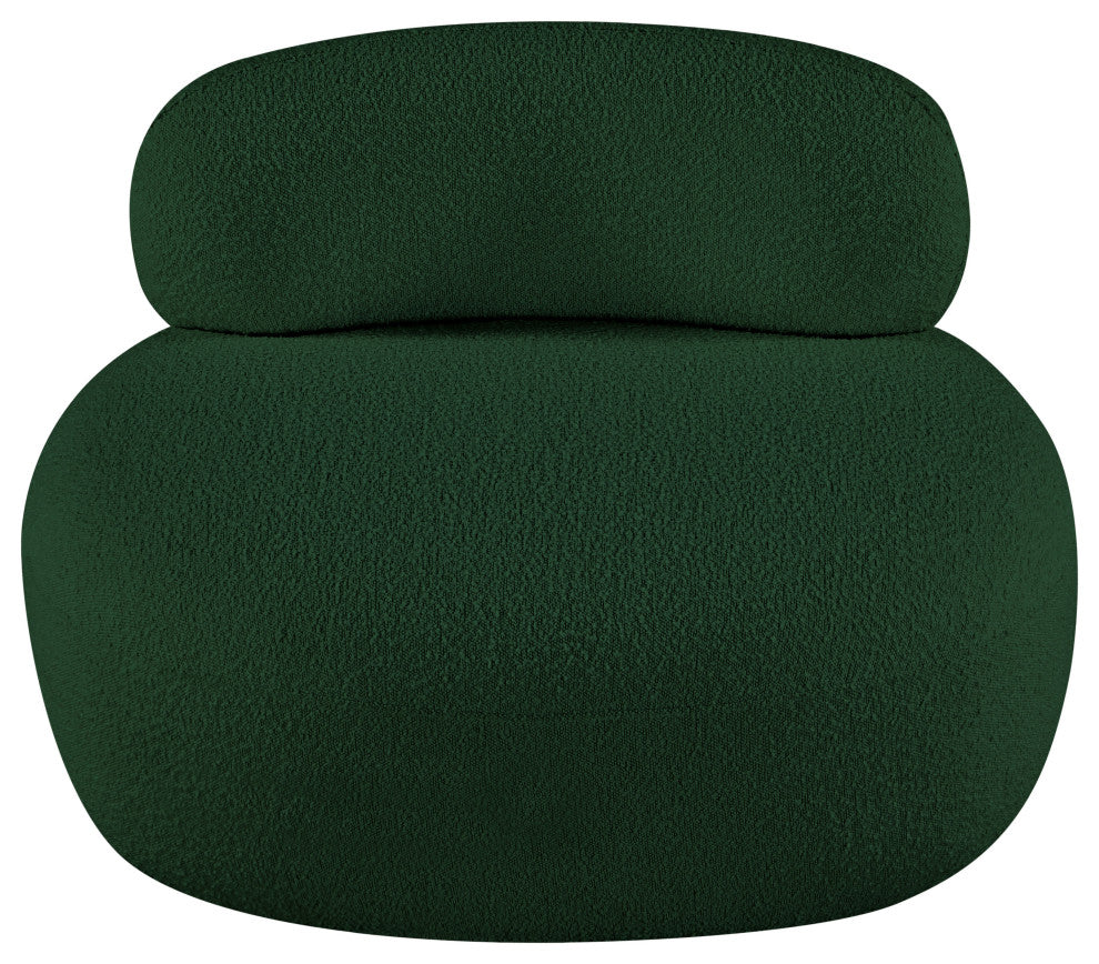 Venti Black Boucle Fabric Upholstered Set, Green, Chair