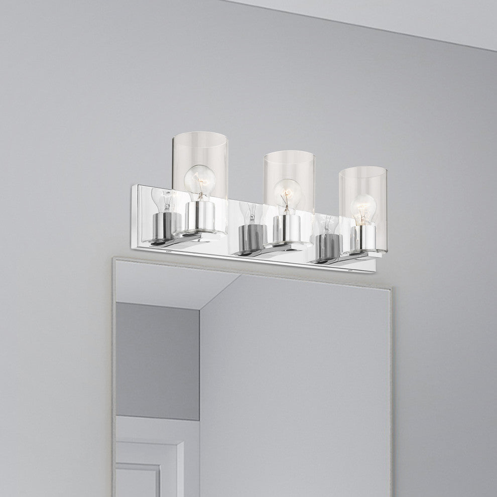 Livex Lighting Zurich 3 Light Polished Chrome Vanity Sconce